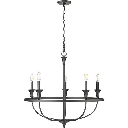Emery 5 Light 29.1 inch Matte Black Chandelier Ceiling Light